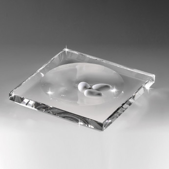 Ranoldi Centrotavola quadrato piccolo in cristallo dal design elegante