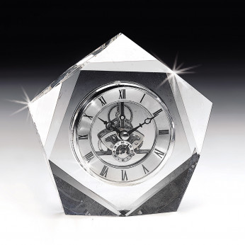 Ranoldi Orologio da tavolo a forma di stella in cristallo con meccanismo a vista 