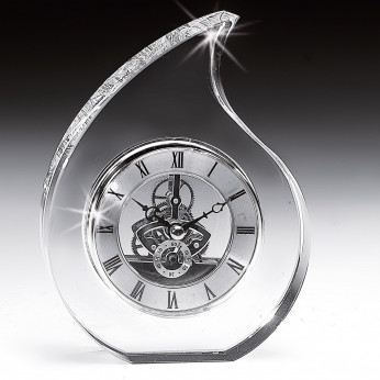 Ranoldi Orologio da tavolo in cristallo con meccanismo a vista 