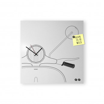 Design Object Orologio da parete con lavagna magnetica e accessori per foto "SCOOTER"