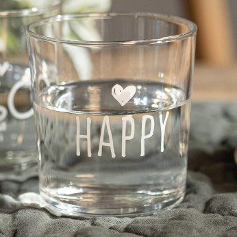 Simple Day Set 6 bicchieri per acqua in vetro Happy