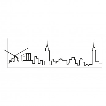 Progetti Orologio da parete con pannello in legno New York Skyline