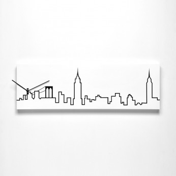 Progetti Orologio da parete con pannello in legno New York Skyline