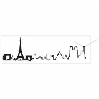 Progetti Orologio da parete con pannello in legno Parigi Skyline