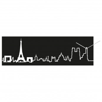 Progetti Orologio da parete con pannello in legno Parigi Skyline