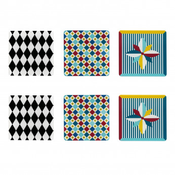 Vesta Set 6 pezzi Sottobicchiere quadrato in PMMA dal design moderno decoro Foulard Decor