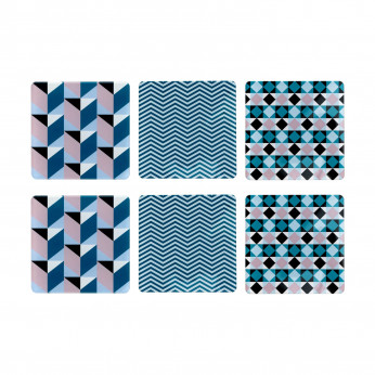Vesta Set 6 pezzi Sottobicchiere quadrato in PMMA dal design moderno decoro Modern Decor
