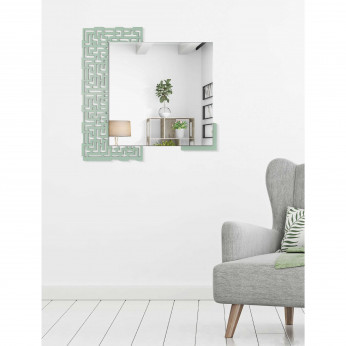 I Dettagli Specchio da parete quadrata con cornice in legno dalle linee moderne ed elegante Greek