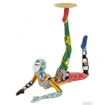 Tom's Drag Scultura da tavolo in marmorino con acrobata dal design eclettico