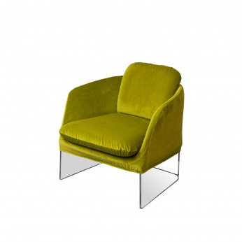 Vesta Poltrona in plexiglass dal design moderno con seduta in poliestere sfoderabile Casanova