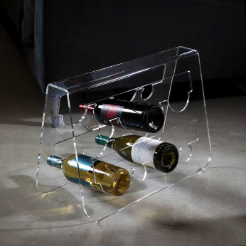 Vesta Portabottiglie da terra con struttura in plexiglass delle linee moderne Cantina