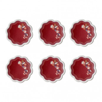 Vesta Set 6 sottobicchieri con base in ecopelle