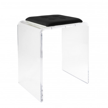 Vesta Sgabello in plexiglass dal design moderno con cuscino in poliestere sfoderabile Jago