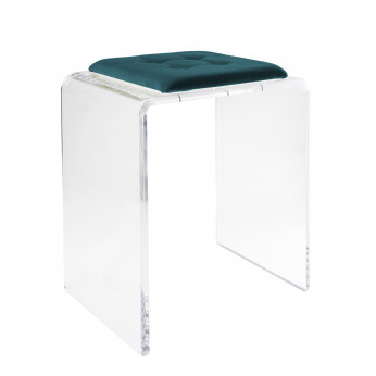 Vesta Sgabello in plexiglass dal design moderno con cuscino in poliestere sfoderabile Jago