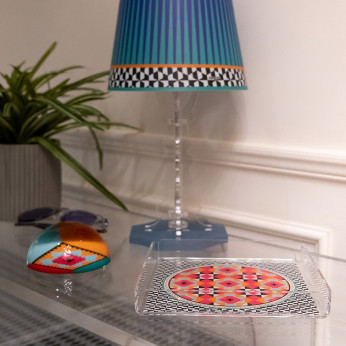 Vesta Vuotatasche in plexiglass dal design moderno con decoro Ethnic Decor