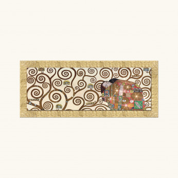 Artitalia Stampa cornice dorata dettagli materici glitterati "Fulfilment" 154x64 Klimt