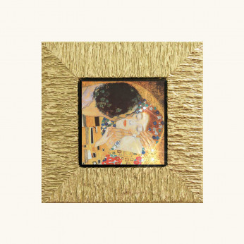 Artitalia Stampa piccola con cornice in legno dorato "Il Bacio I" 26x26 Klimt