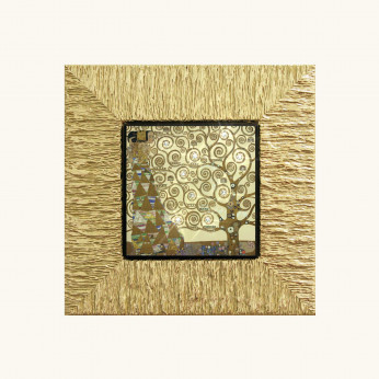 Artitalia Stampa piccola con cornice in legno dorato "l'albero della vita II" 26x26 Klimt