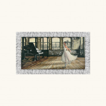 Artitalia Stampa con cornice in argento tema figurativo decori materici glitterati 116x66