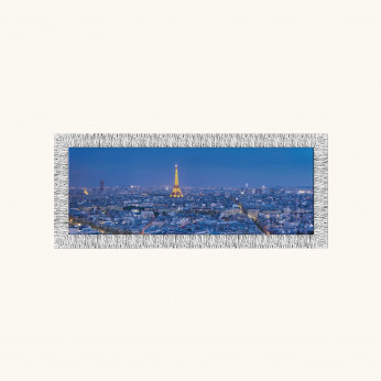 Artitalia Quadro con cornice argento decori materici glitterati e strass 154x64 Parigi