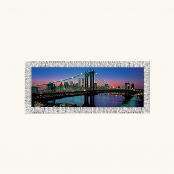 Artitalia Quadro con cornice argento decori materici glitterati e strass 154x64 N.Y City 