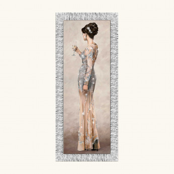 Artitalia Stampa figurativa con cornice argentata decori con glitter e strass 63x153