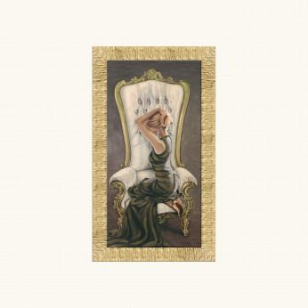 Artitalia Stampa con cornice oro moderna decori materici con brillanti e strass 66x116
