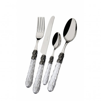 Bugatti Set di posate 24pz con ghiera argentatura anticata collezione "Cristallo" 