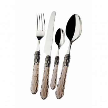 Bugatti Set di posate 24pz con ghiera argentatura anticata collezione "Cristallo"