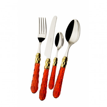 Bugatti Set di posate 24pz con ghiera dorata collezione "Cristallo"