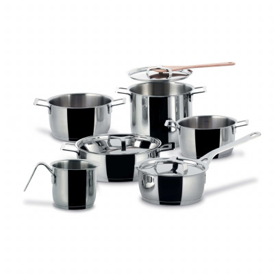  Alessi - Pots & Pans - Set di 9 pezzi Pentole da cucina in acciaio inox - SKU: AJM100S9 