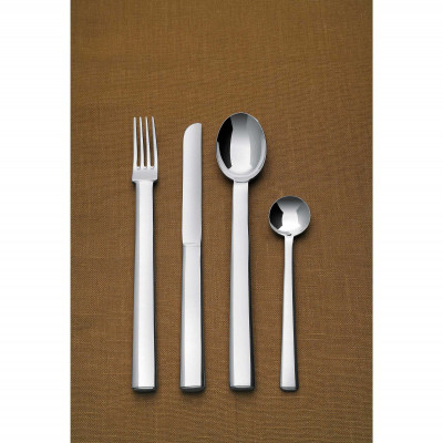 Alessi - Rundes Modell - Servizio di posate 24 pezzi in acciaio inossidabile - Colore: Acciaio - SKU: JH01S24 