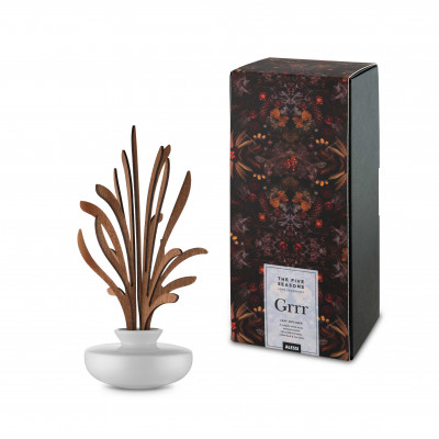  Alessi - Grrr - Diffusore a foglie per ambiente in porcellana foglie in mogano fragranza "Grrr" - Colore: Legno Naturale/Grigio Luce - SKU: MW644SW 