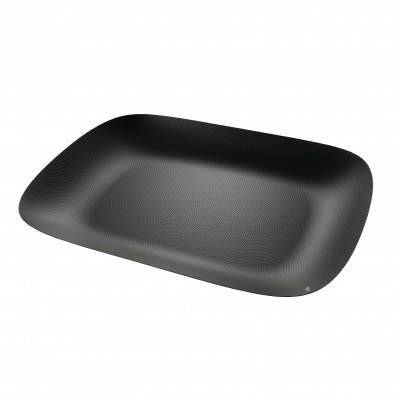 Alessi Moiré Vassoio rettangolare in acciaio con decoro a rilievo dalle linee moderne Colore: Nero