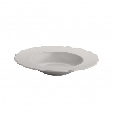  Alessi - Dressed Air - Set 4 Piatti fondi in melammina con decoro a rilievo dalle linee moderne - Colore: Grigio Luce - SKU: MW72/2LG 