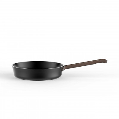  Alessi - Edo - Padella a manico lungo in alluminio con fondo in acciaio magnetico diametro 20" - Colore: Nero - SKU: PU113/20B 
