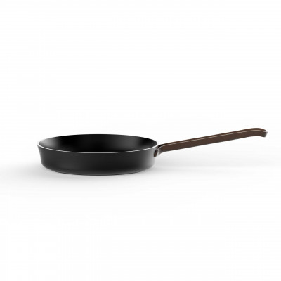  Alessi - Edo - Padella a manico lungo in alluminio con fondo in acciaio magnetico diametro 24" - Colore: Nero - SKU: PU113/24B 