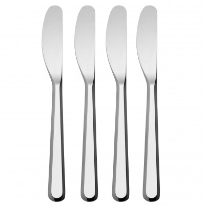  Alessi - Amici - Set di 4 coltelli per burro in acciaio inossidabile - Colore: Acciaio - SKU: BG02/37S4 
