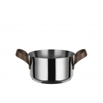  Alessi - Edo - Casseruola a due manici in acciaio inossidabile con fondo magnetico diametro 16" - Colore: Acciaio - SKU: PU101/16 