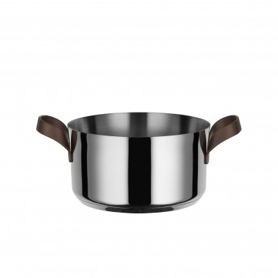  Alessi - Edo - Casseruola a due manici in acciaio inossidabile con fondo magnetico diametro 20" - Colore: Acciaio - SKU: PU101/20 