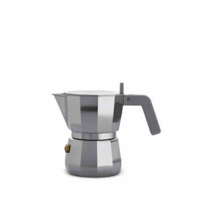Alessi Moka Caffettiera per caffè moka in fusione di alluminio 1 Tazza Colore: Alluminio
