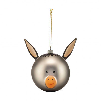  Alessi - Palla per albero di Natale in vetro soffiato "Asinello" - Colore: Argento - SKU: AMJ135 