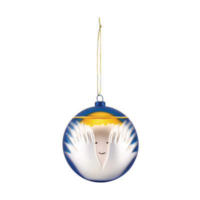  Alessi - Palla per albero di Natale in vetro soffiato "Angioletto" - Colore: Blu - SKU: AMJ136 