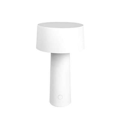 Vesta - Mush - Lampada da tavolo ricaricabile a led dal design moderno - Colore: Bianco - 1 Lampadina - Led Integrato - 5W - Lumen 200 - Gradi Kelvin 3000k Luce Calda - IP44 - SKU: 0194530