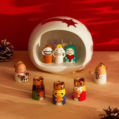 Alessi - Presepe completo in porcellana decorato a mano "Presepe" - Colore: Multicolore - SKU: AMGI10SET