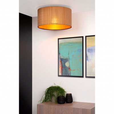 Lucide - Magius - Lampada da soffitto struttura in metallo paralume in legno dal design moderno - Colore: Legno - 1 Lampadina E27 40W - IP20 - SKU: 03129/42/30