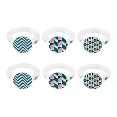Vesta Decor Set 6 allacciatovaglioli in plexiglass dal design elegante Colore: Turchese