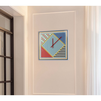 Vesta Decor Orologio da parete grande dal design moderno in plexiglass con decoro Foulard
