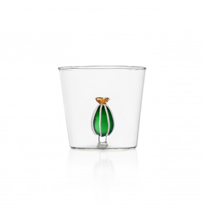  Ichendorf - Desert Plants - Bicchiere in vetro tumbler con piccolo cactus - Colore: Verde - SKU: 09352104 