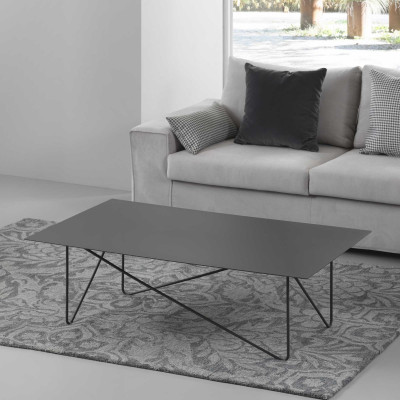 Pezzani - Shape - Tavolino da salotto rettangolare moderno in acciaio sabbiato - SKU: 0/234
